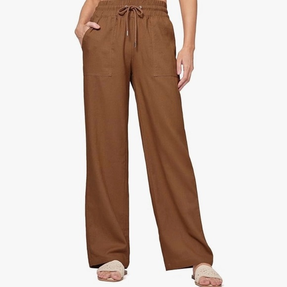 Willet Pants - NWOT Never worn Willet Women’s 55% Linen 45% Cotton Brown pants Size 2XL